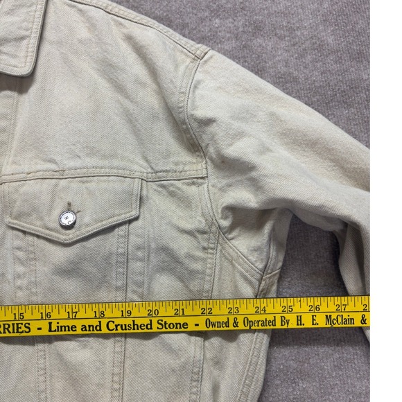 INC International Concepts Mens Beige Denim Jacket Size Medium Cotton Made USA - Picture 8 of 15